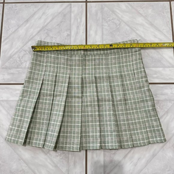 Unbranded Mint Green Women's Pleated Plaid Preppy School Girl Kawaii Skirt Size - Picture 6 of 6